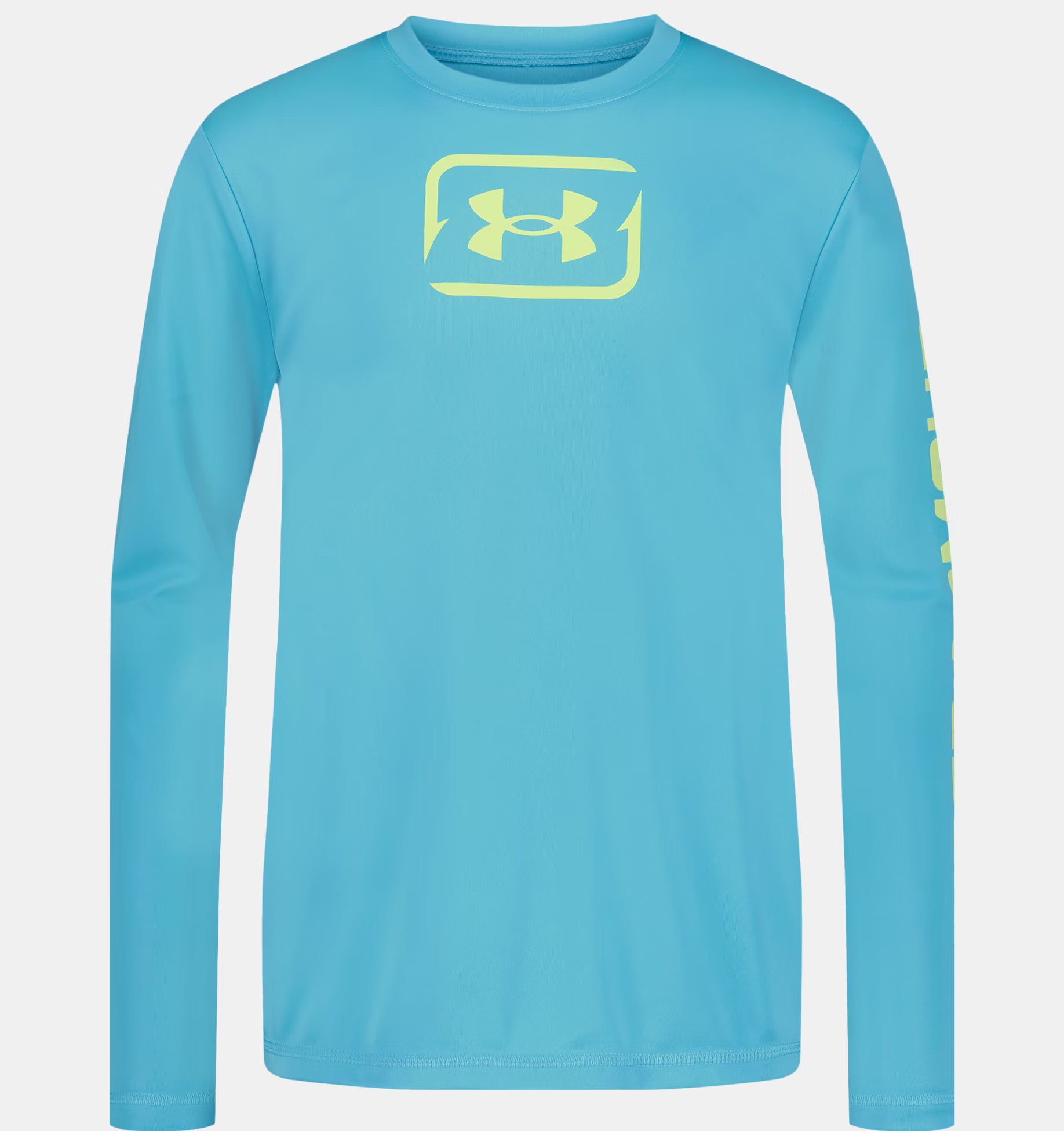 Under Armour® Youth Boys solid logo UPF 50 Long Sleeve- Fresco Blue A Touch of Magnolia Boutique