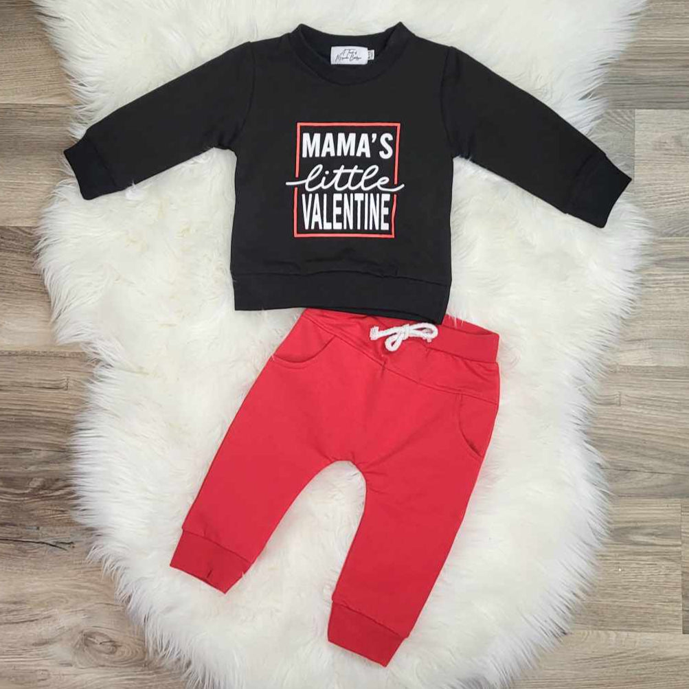 Mama's Little Valentine Baby Boy/Toddler Jogger Outfit Set A Touch of Magnolia Boutique