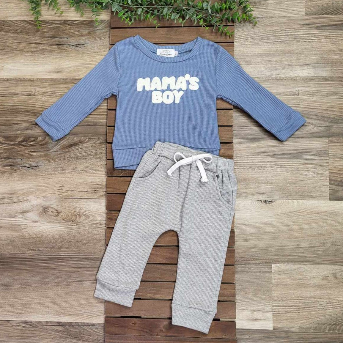 Mama's Boy Waffle Jogger Set  A Touch of Magnolia Boutique   