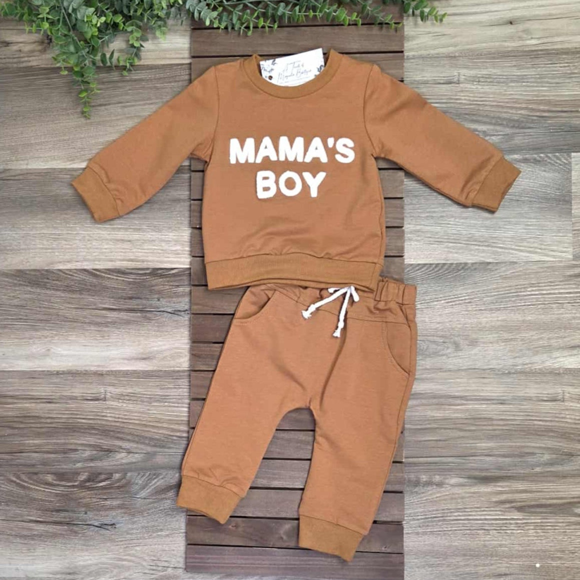 Brown Mama's Boy Jogger Set A Touch of Magnolia Boutique