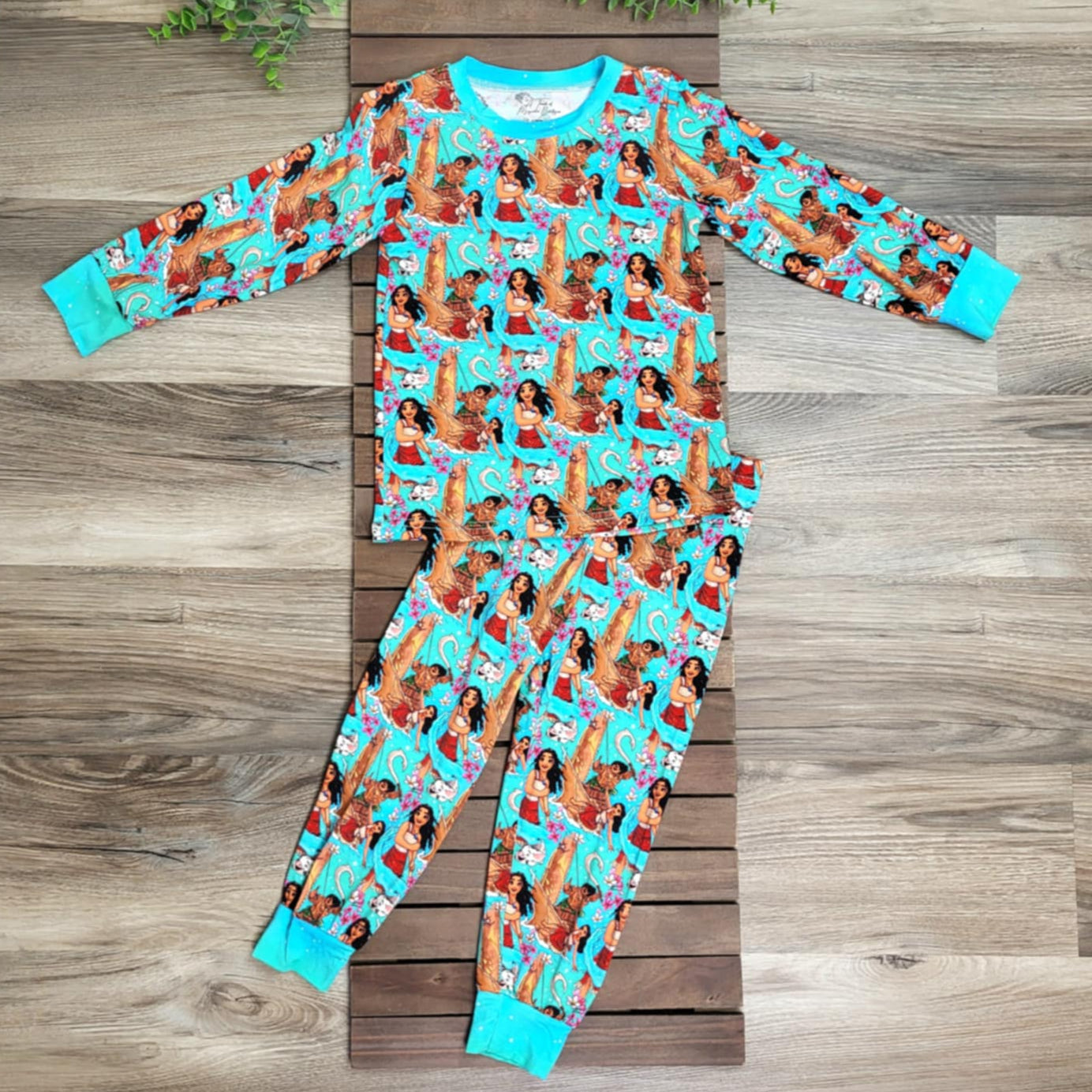 Bamboo Island Girl Print Two-Piece Pajama Set A Touch of Magnolia Boutique