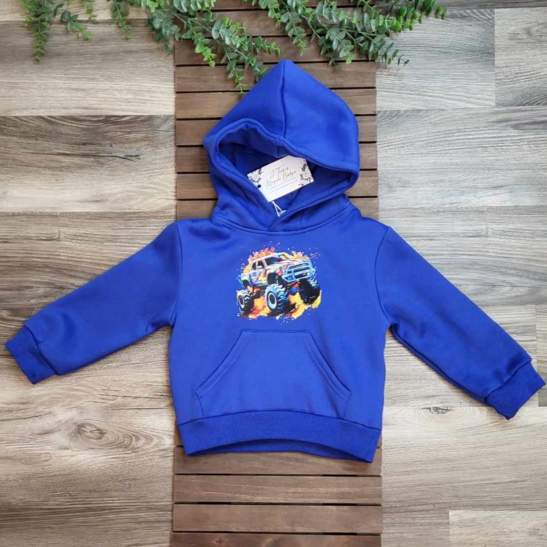 Monster Truck Blue Hooded Sweatshirt  A Touch of Magnolia Boutique   