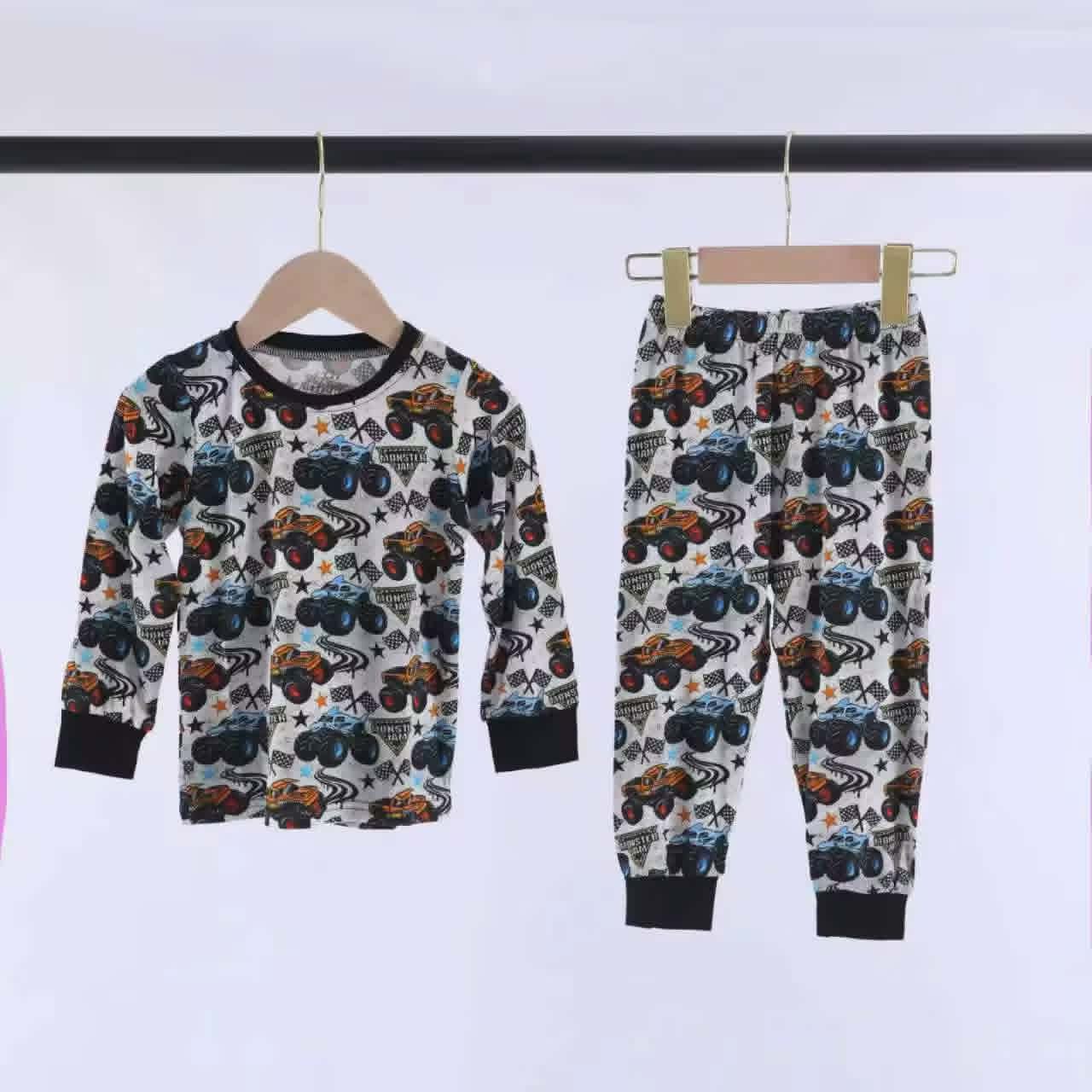 Bamboo El Toro Loco & Megalodon Monster Truck Two-Piece Pajama Set A Touch of Magnolia Boutique