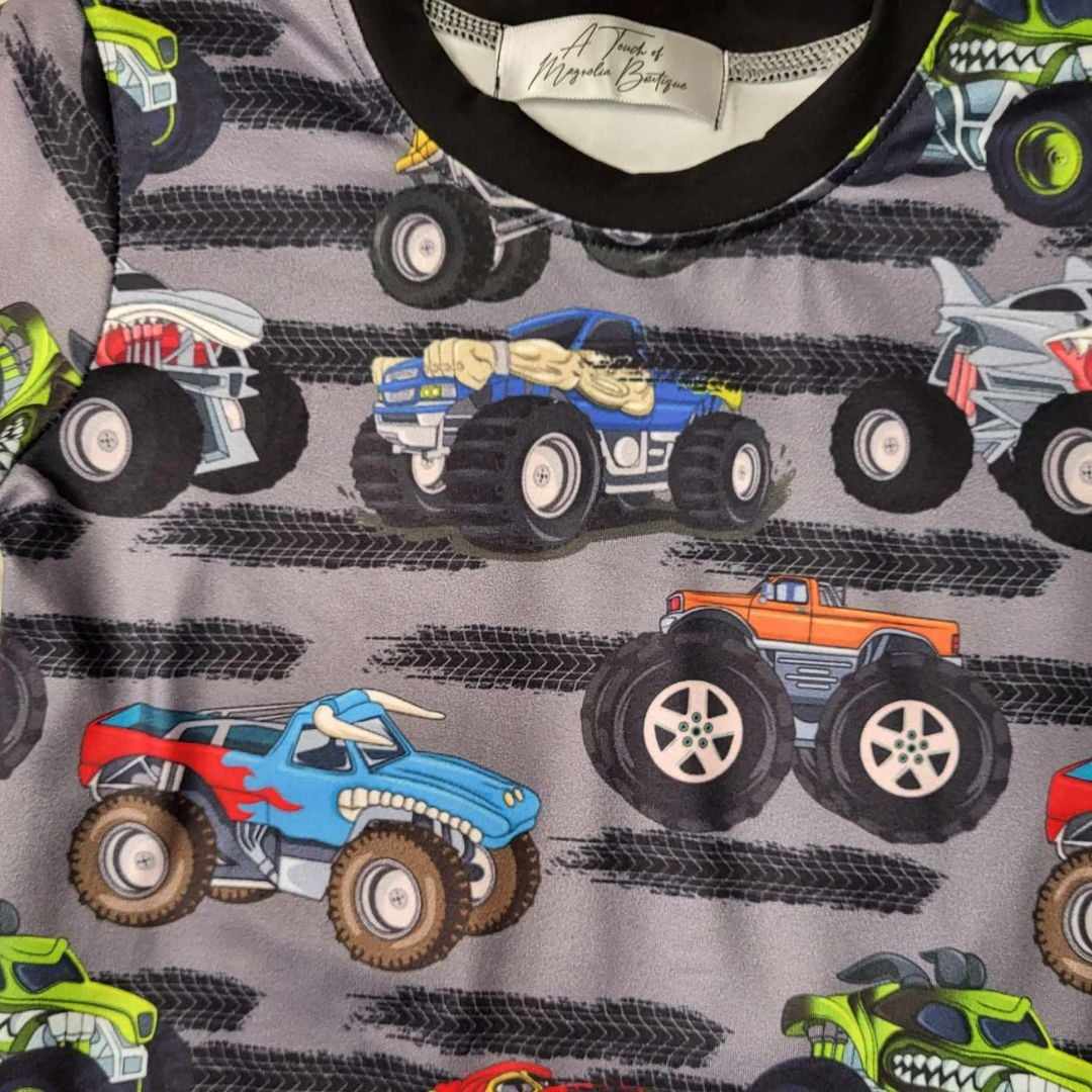 Monster Truck 2 Pajama Set (sizes 6, 7, 10. 12 available)  A Touch of Magnolia Boutique   