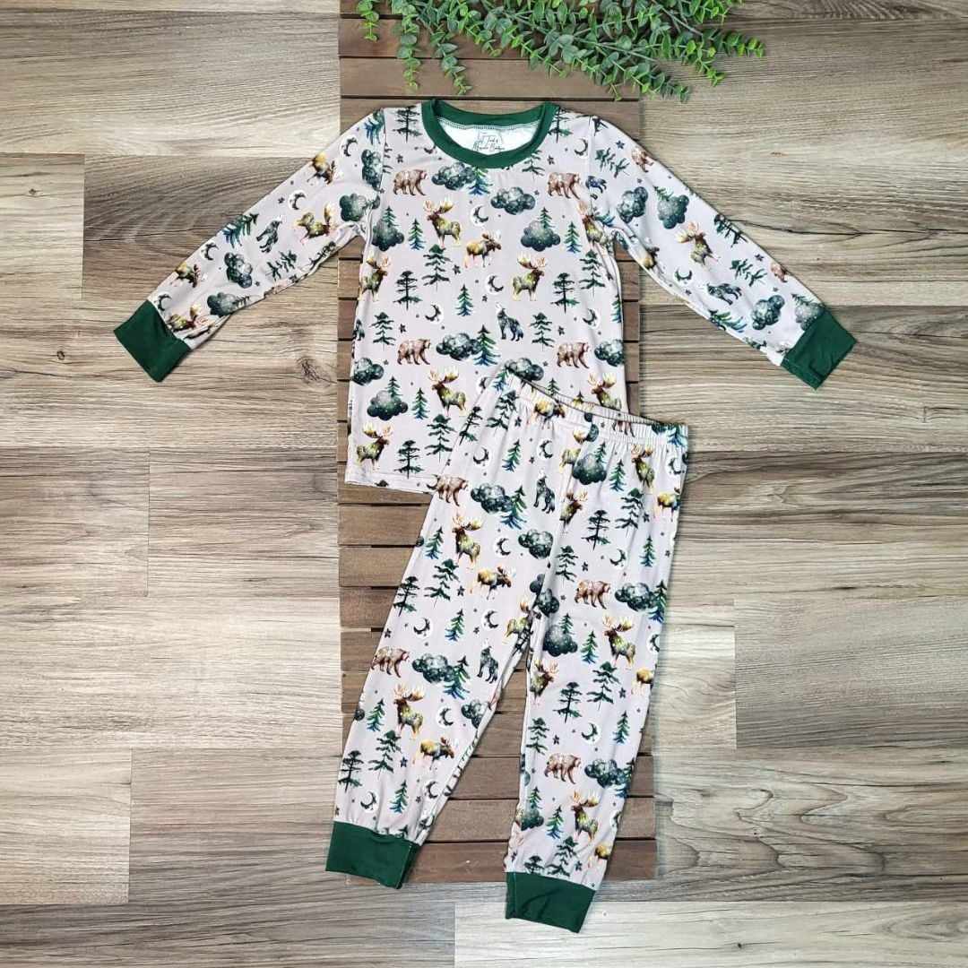 Moonlit Forest Bamboo Two-Piece Pajama Set  A Touch of Magnolia Boutique   