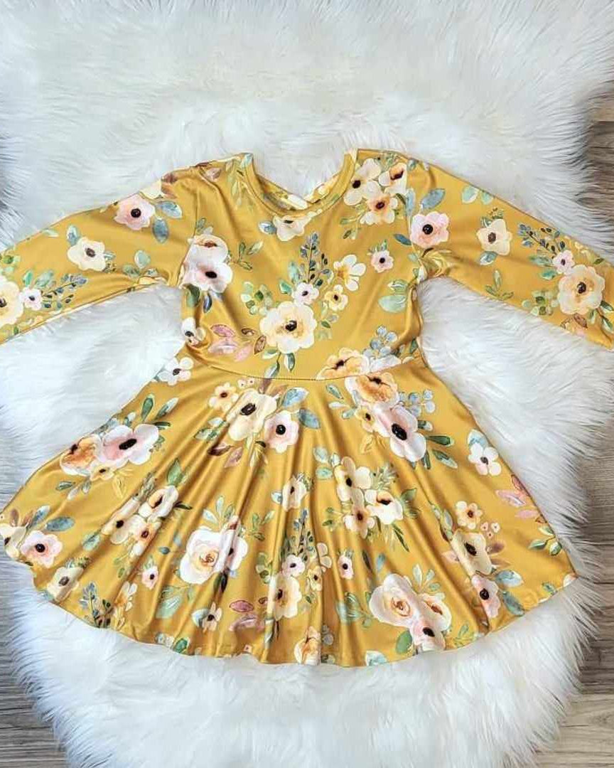 Mustard Floral Dress  A Touch of Magnolia Boutique   