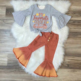 My Favorite Color Is Autumn Front Tie Top and Rust Ombre Bell Bottom Jeans