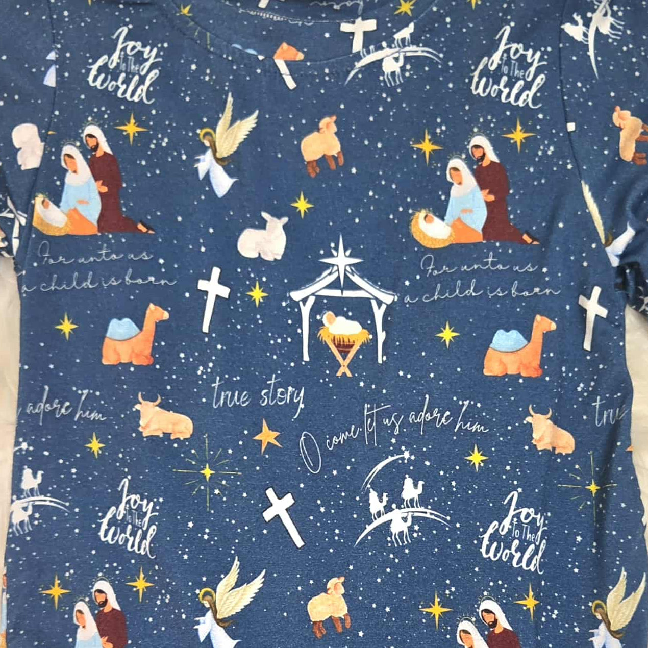 Bamboo Nativity Two-Piece Pajama Set A Touch of Magnolia Boutique