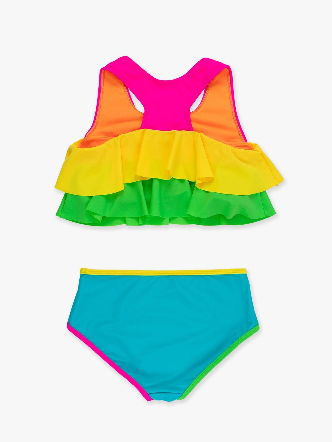 Tween Girls Neon Color Block Flounce Bikini 2-Piece Swimsuit A Touch of Magnolia Boutique