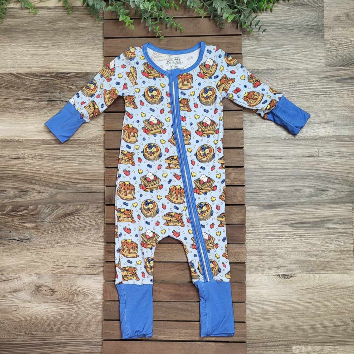 Bamboo Baby Zippie Romper/Sleeper- Pancakes and Waffles  A Touch of Magnolia Boutique   