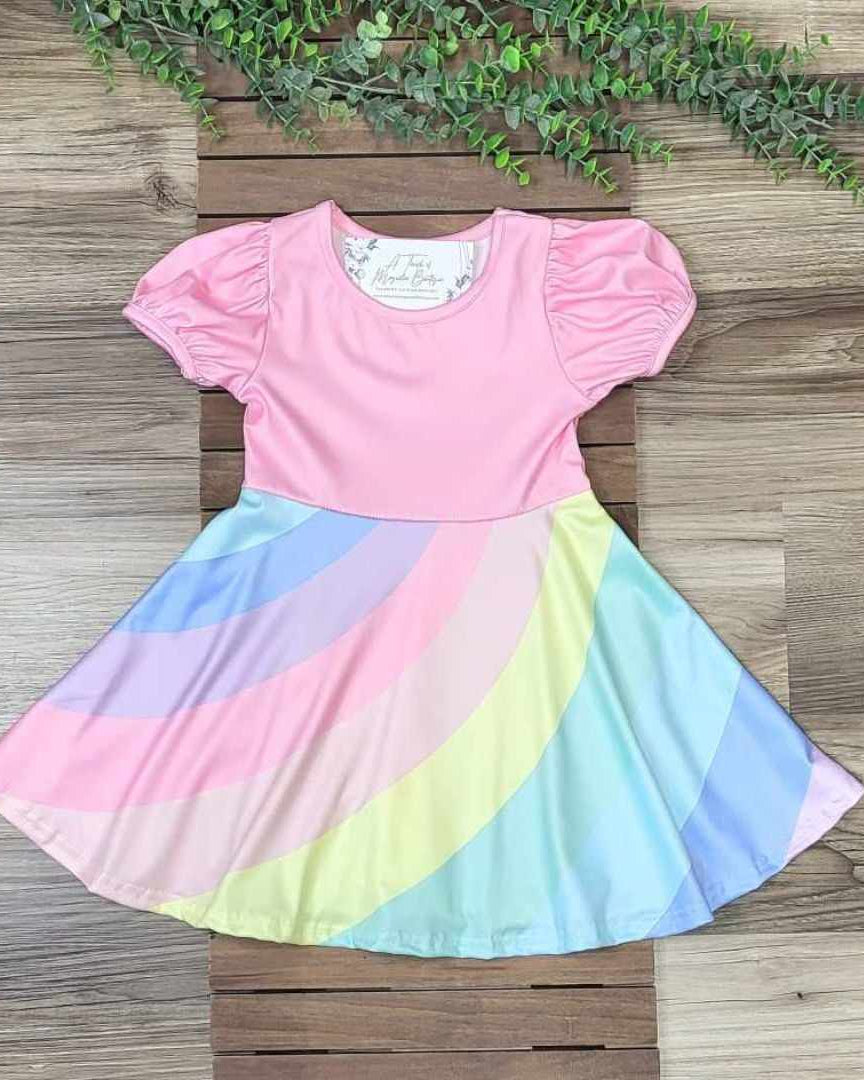 Pink Pastel Rainbow Twirl Dress  A Touch of Magnolia Boutique   