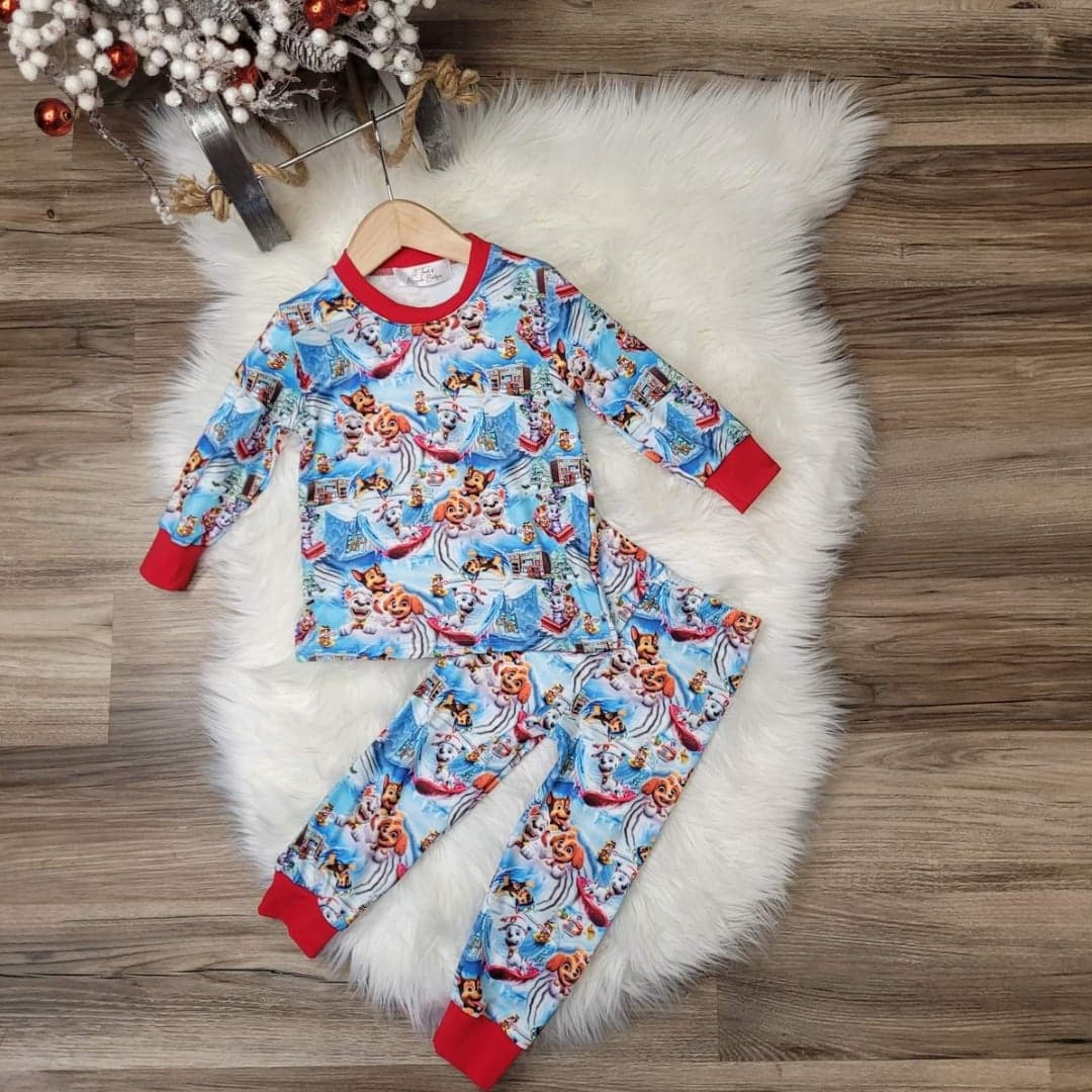 Paw Patrol Holiday Pajamas (sizes 9 month, 12 month, 18 month and 8 avail)  A Touch of Magnolia Boutique   