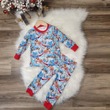 Children's boutique holiday Christmas pajamas.