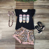 Leopard Pencil Shorts Set