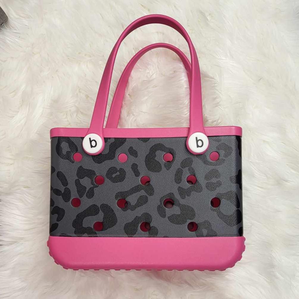 Small EVA bags (multiple solid color and printed options)  A Touch of Magnolia Boutique Black/Grey Cheetah w/ Hot Pink  