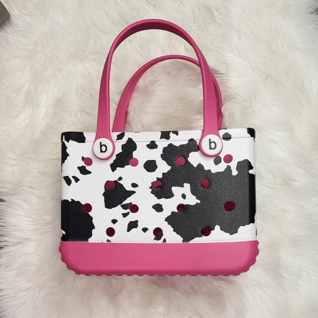 Small EVA bags (multiple solid color and printed options)  A Touch of Magnolia Boutique Cow w/ Pink  