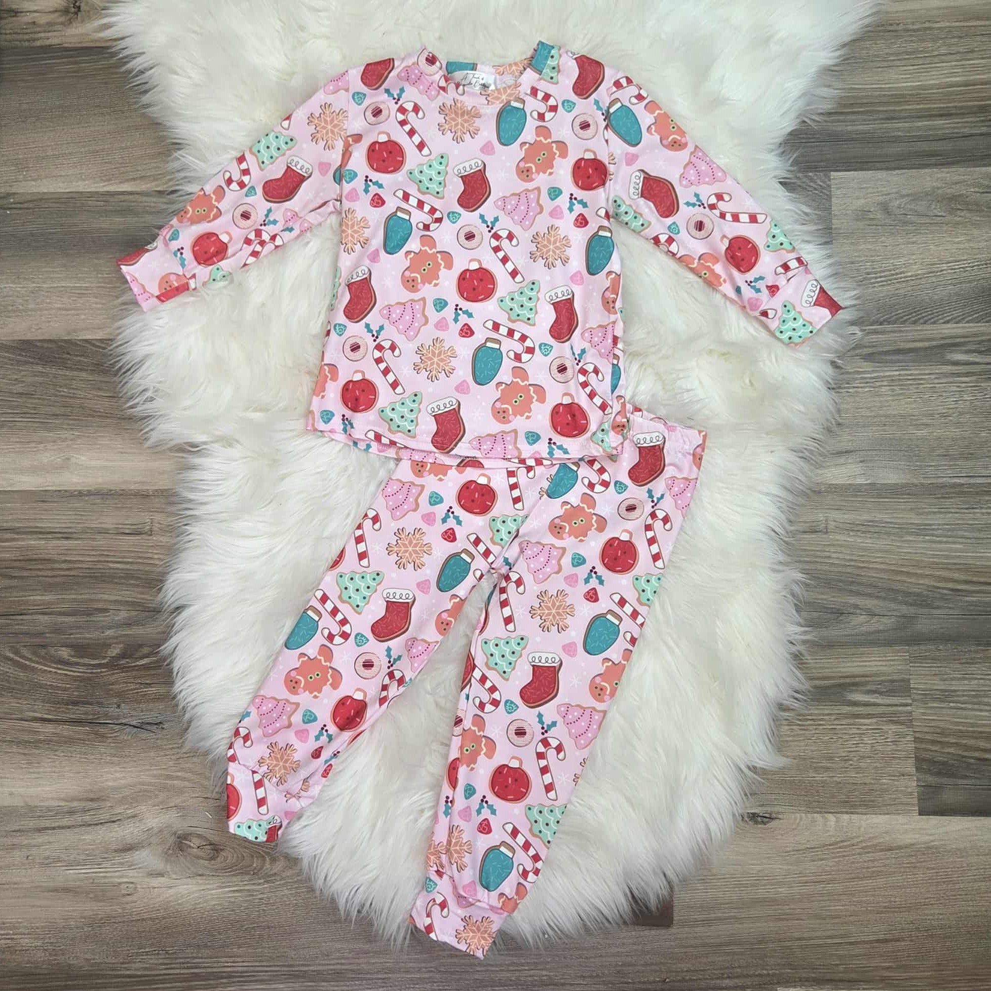 Pink Christmas Cookie Themed Pajama Set A Touch of Magnolia Boutique
