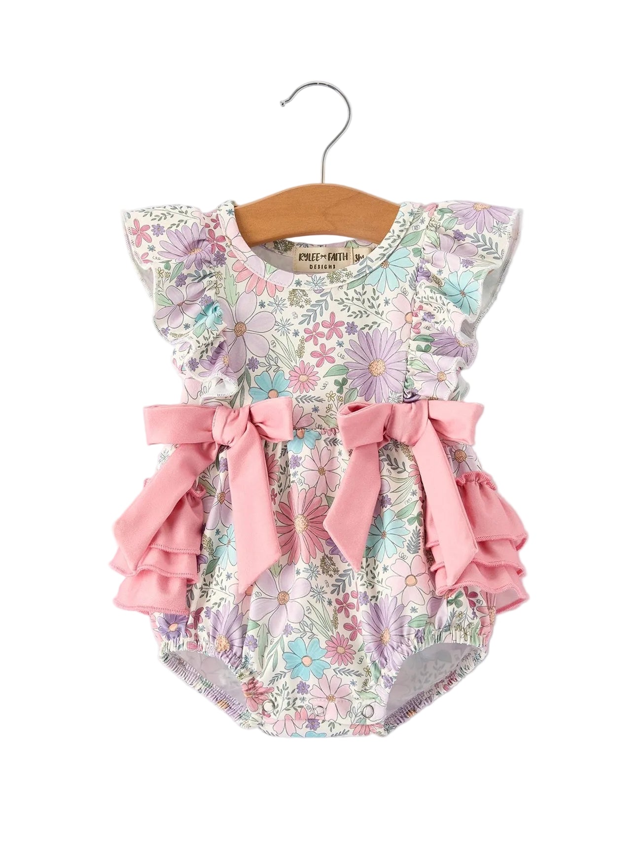 Pink Floral Ruffle Romper A Touch of Magnolia Boutique