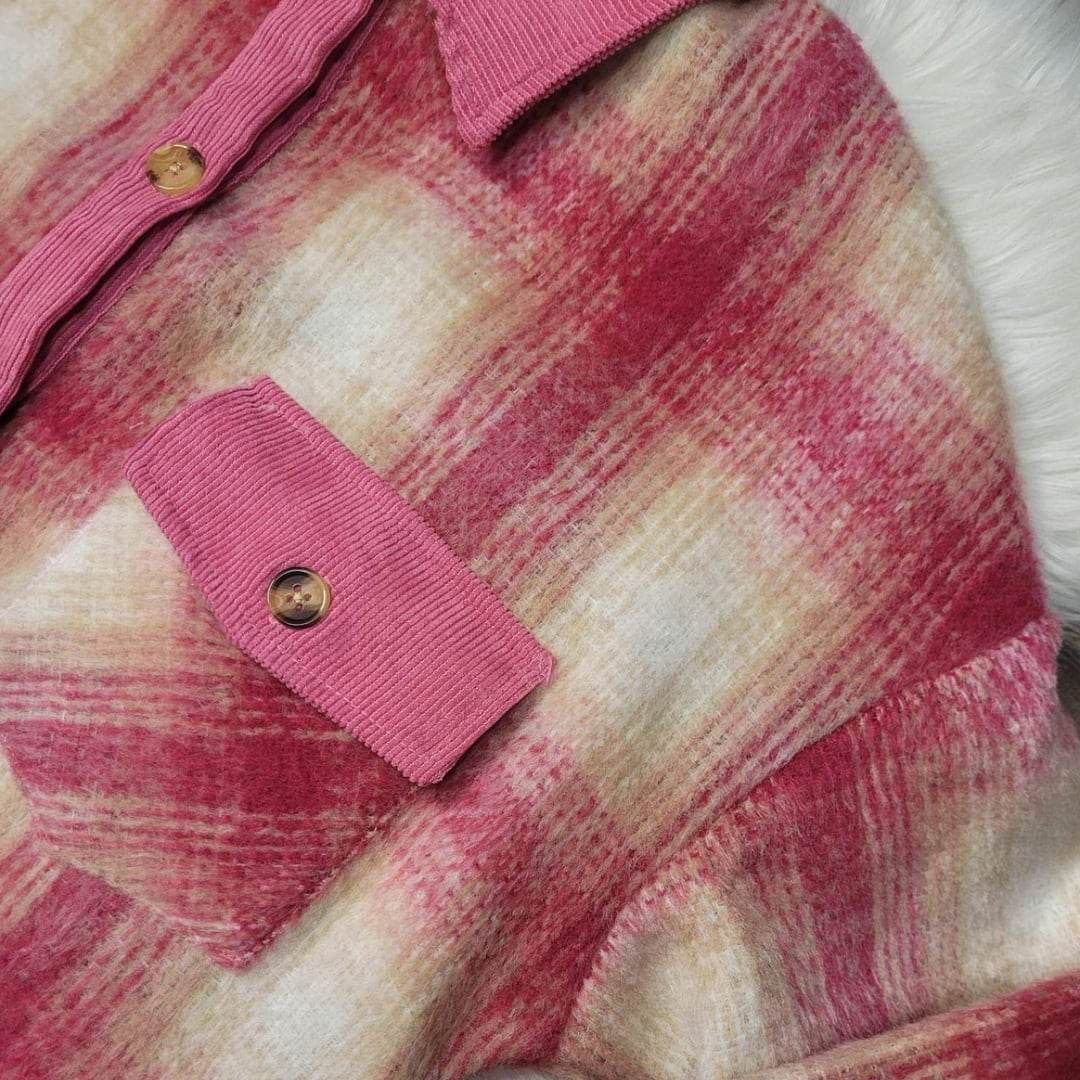 Pink Plaid Fall Shacket- Mom & Me- Adult  A Touch of Magnolia Boutique   