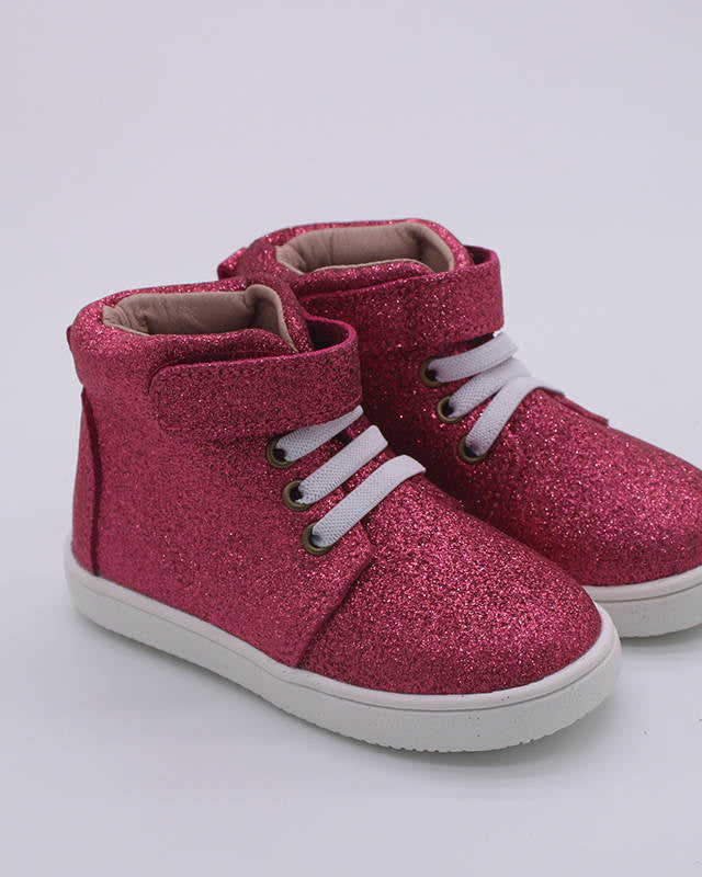 Jax High Top Shoes-Hot Pink Glitter  A Touch of Magnolia Boutique   