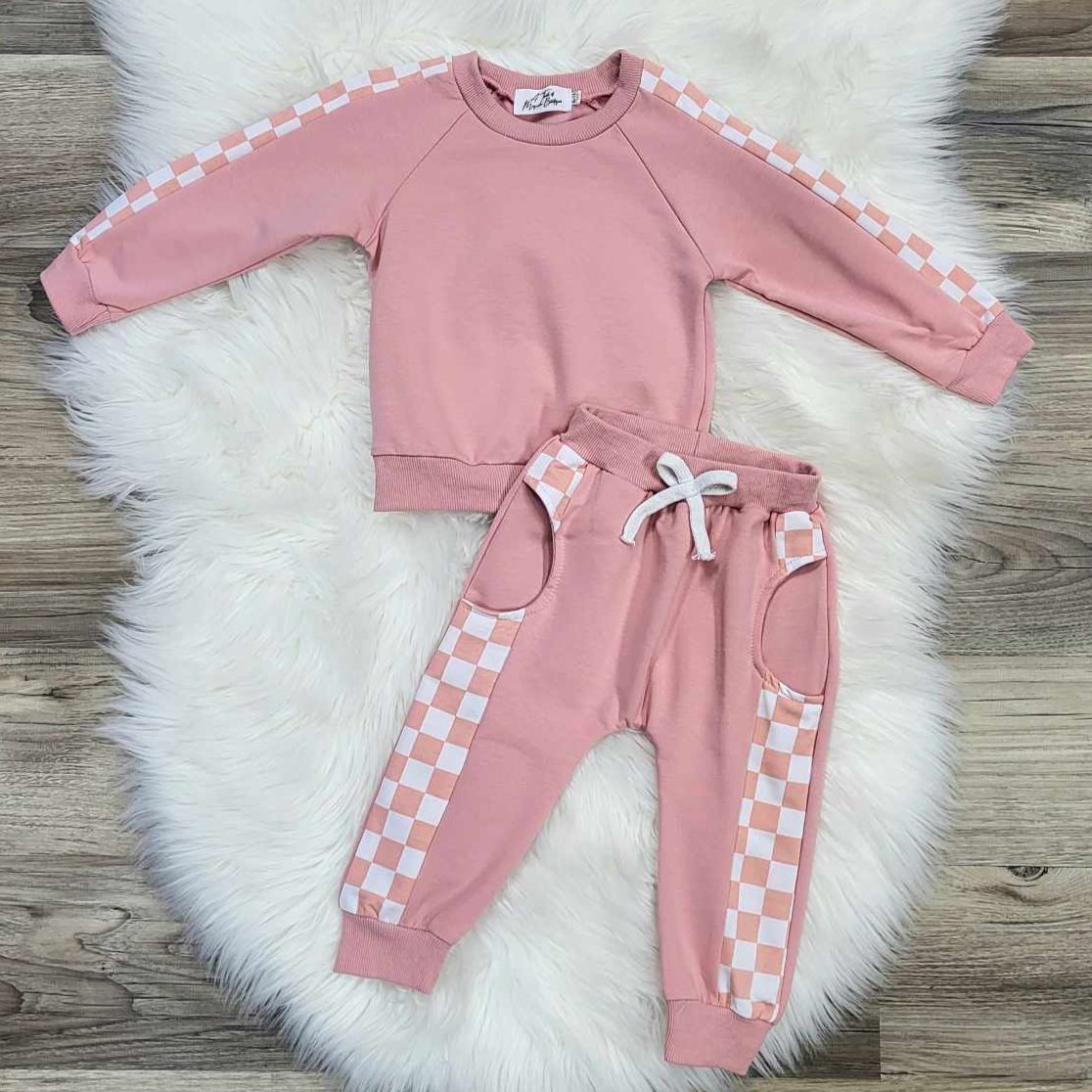 Pink Check Jogger Set A Touch of Magnolia Boutique