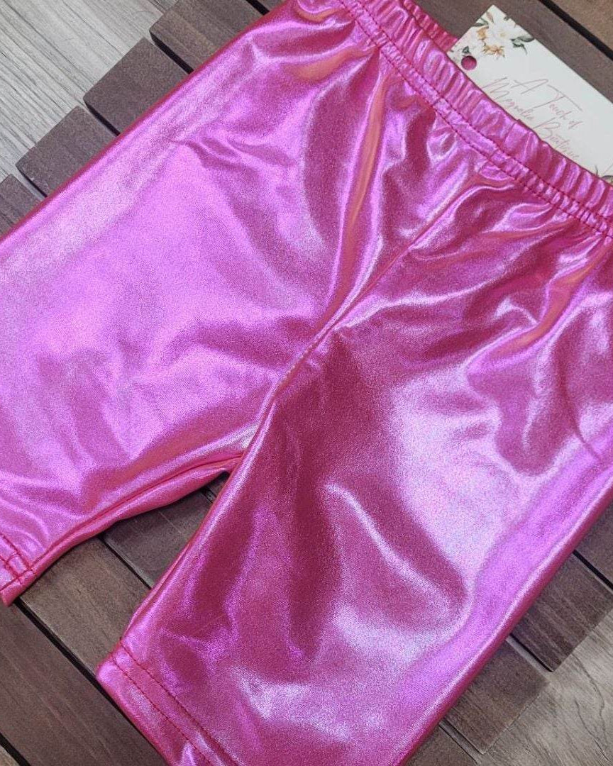Hot Pink Metallic Biker Shorts  A Touch of Magnolia Boutique   
