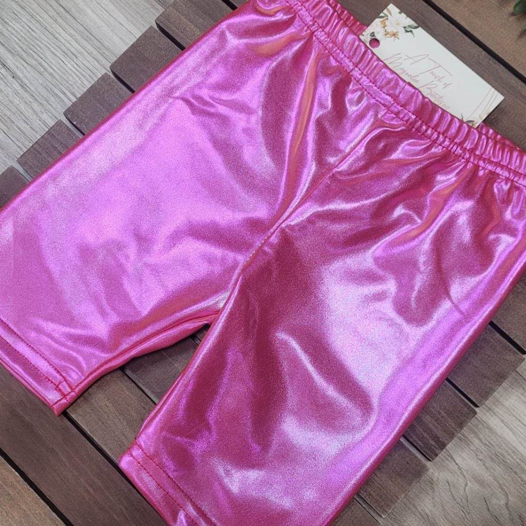 Hot Pink Metallic Biker Shorts  A Touch of Magnolia Boutique   