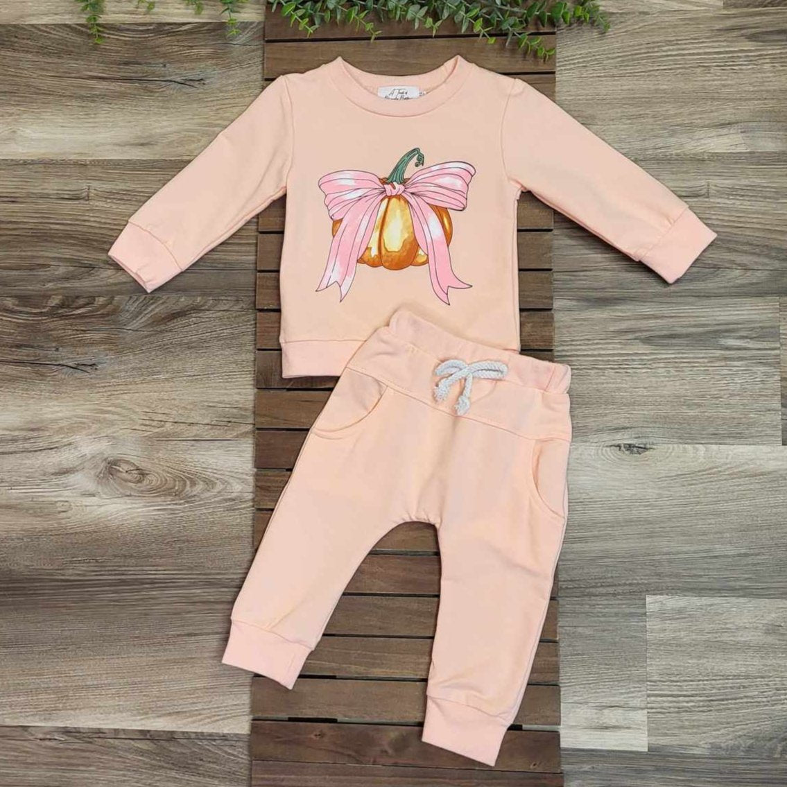 Pink Pumpkin Jogger Set  A Touch of Magnolia Boutique   