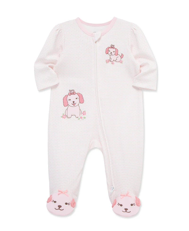Pink Puppy Footie/ Sleep/Play Zippie A Touch of Magnolia Boutique