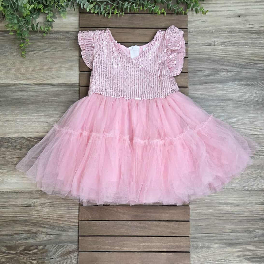 Pink Sequin Tulle Dress A Touch of Magnolia Boutique