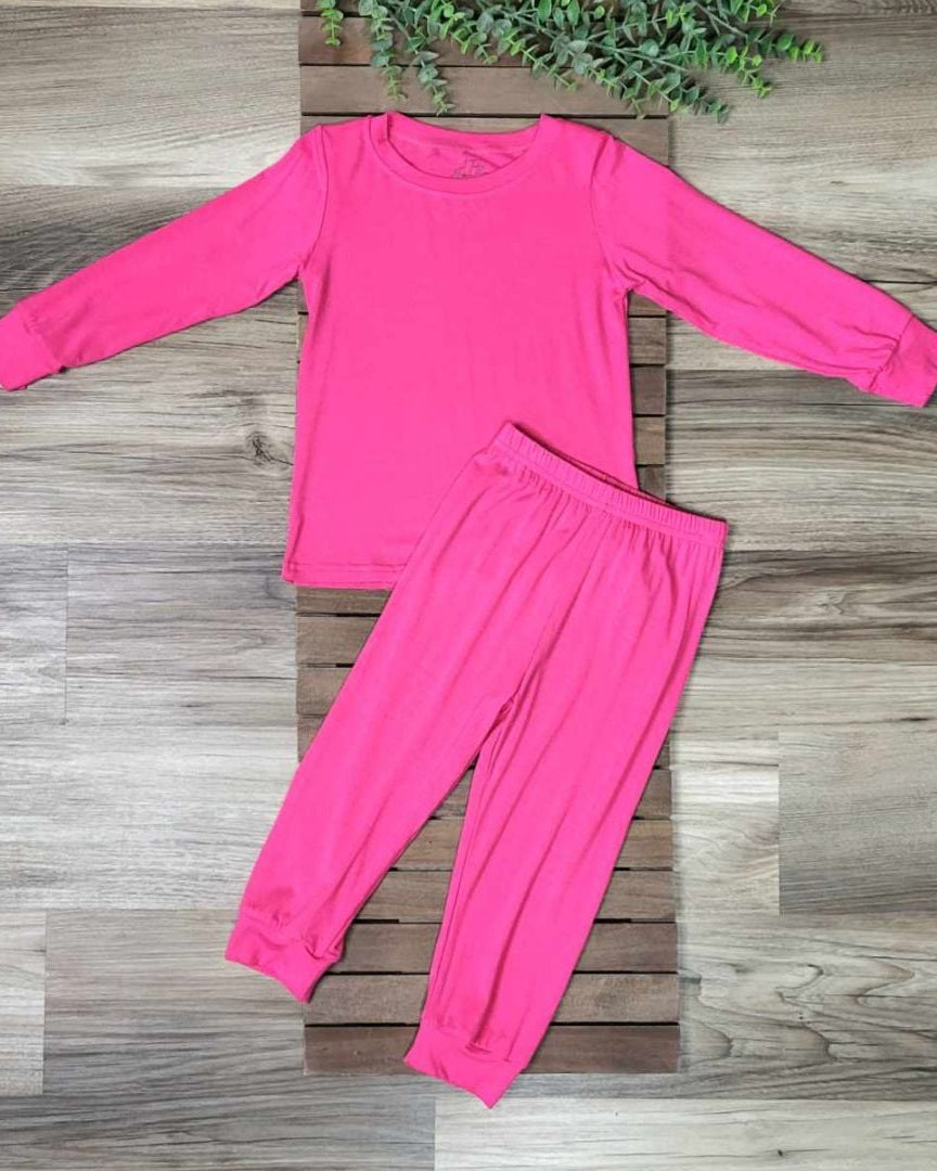 Dark Hot Pink Bamboo Two-Piece Pajama Set  A Touch of Magnolia Boutique   