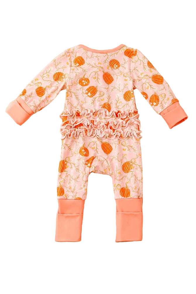 Pumpkin Ruffle Romper A Touch of Magnolia Boutique