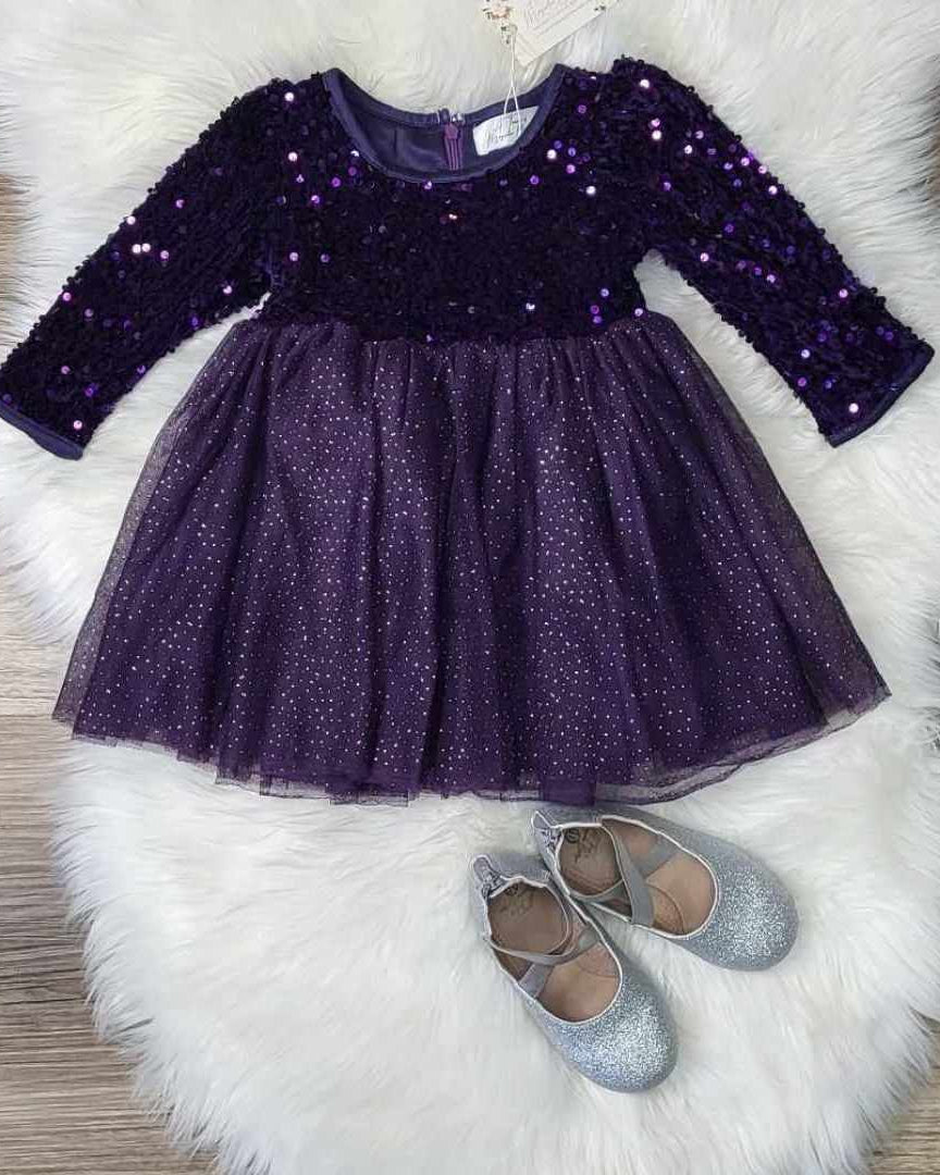 Purple Sequin and Tulle Dress  A Touch of Magnolia Boutique   