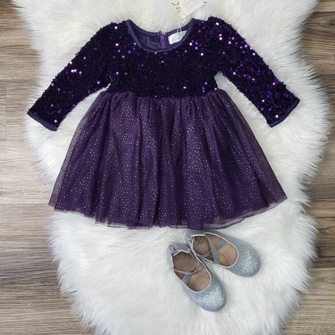 Purple Sequin and Tulle Dress  A Touch of Magnolia Boutique   