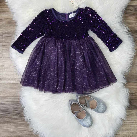 Purple Sequin and Tulle Dress