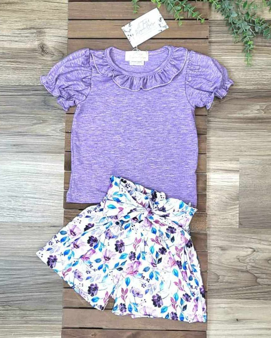 Purple Floral  Shorts Set  A Touch of Magnolia Boutique   