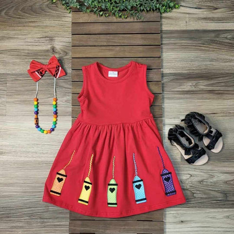 Red Crayon Back to School Dress