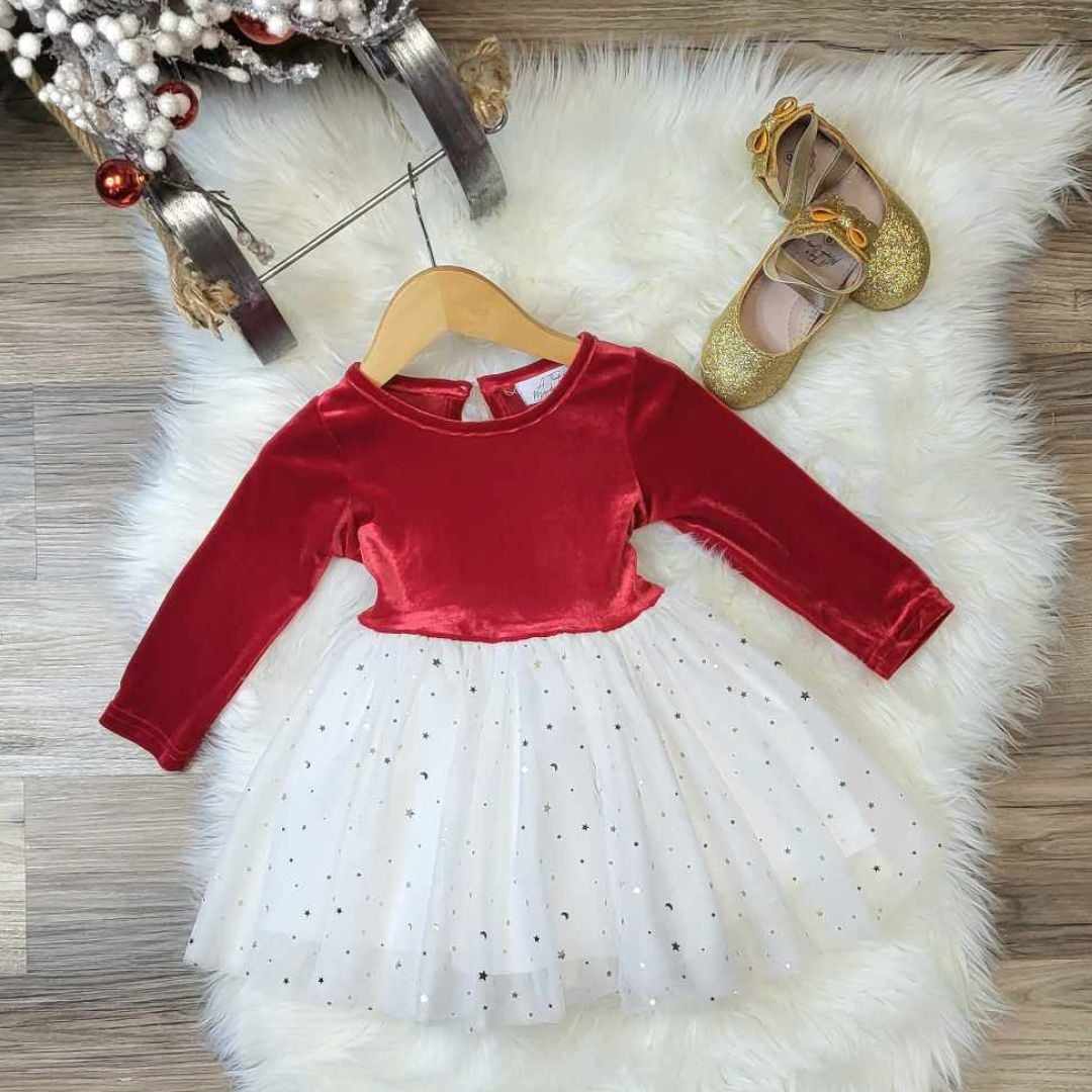 Red Velvet and White Tulle Holiday Dress  A Touch of Magnolia Boutique   