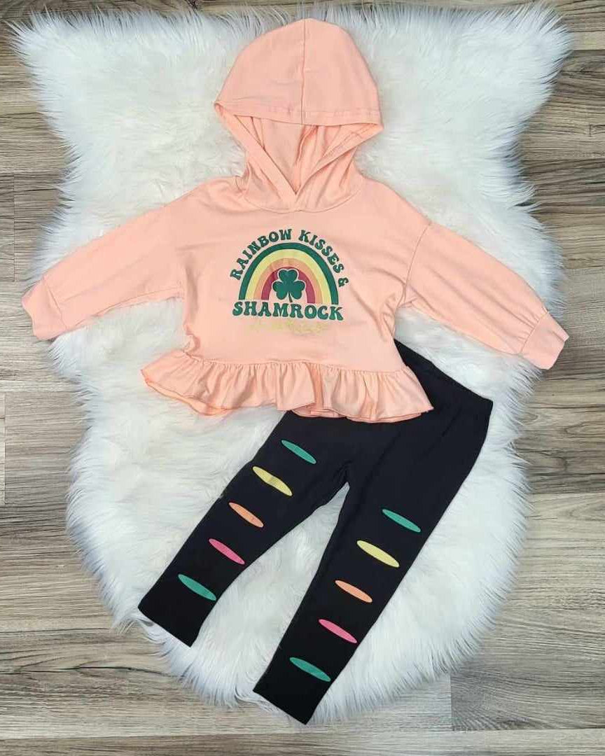 Rainbow Kisses & Shamrock Wishes Legging Set  A Touch of Magnolia Boutique   