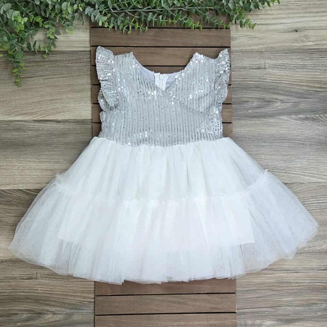 Silver Sequin Tulle Dress A Touch of Magnolia Boutique