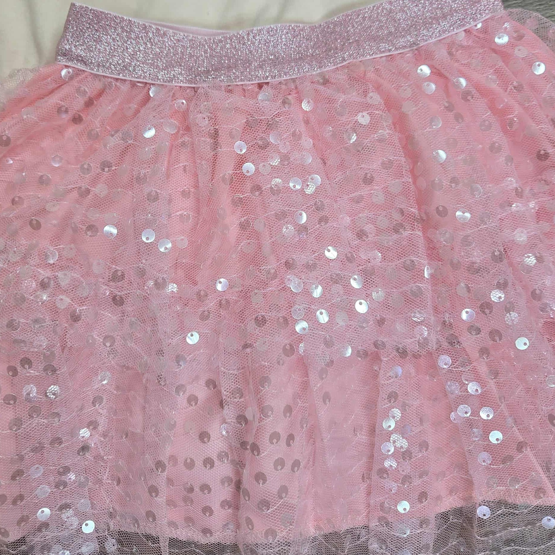 Christmas Tree Top and Pink Sequin Tiered Tulle Skirt Outfit Set A Touch of Magnolia Boutique