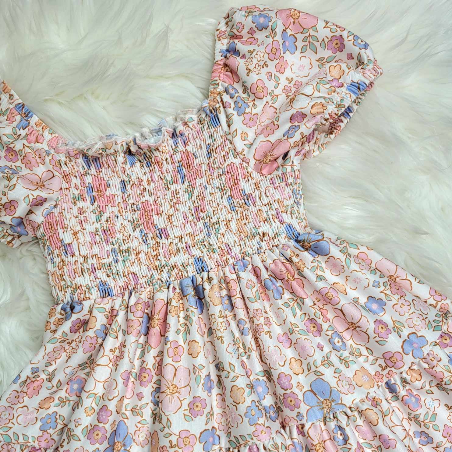 Spring Floral Smocked Tiered Dress A Touch of Magnolia Boutique