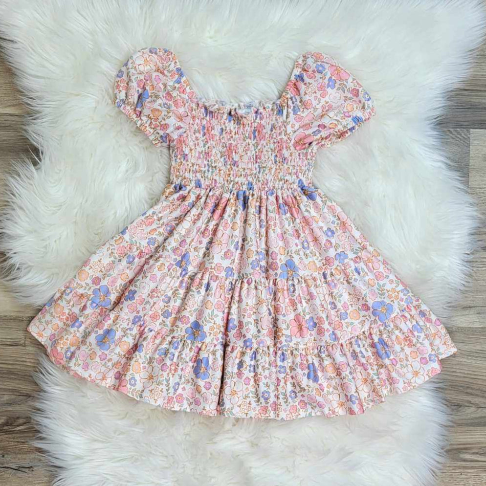 Spring Floral Smocked Tiered Dress A Touch of Magnolia Boutique