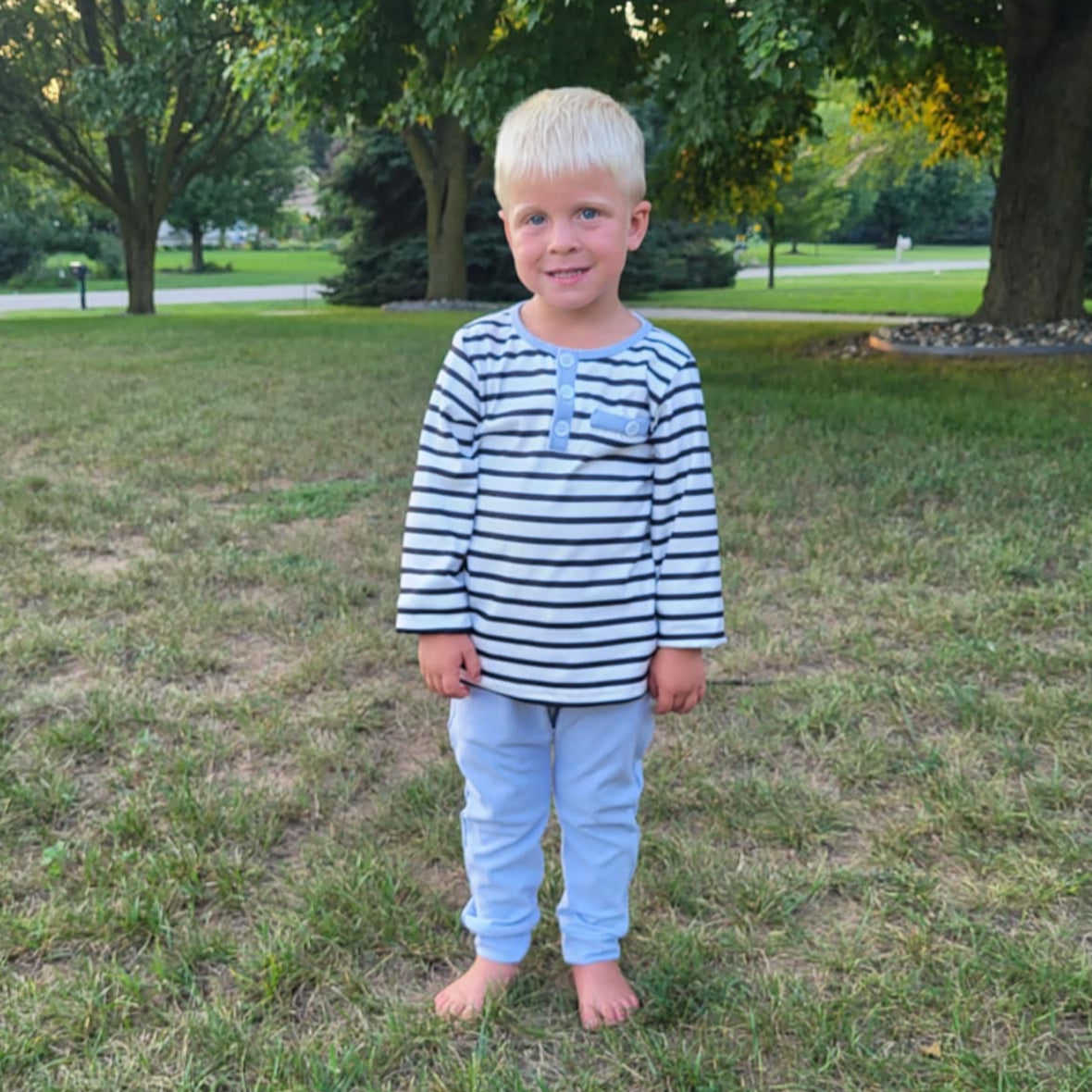 Striped Top and Blue Joggers- Baby/Toddler Boys A Touch of Magnolia Boutique