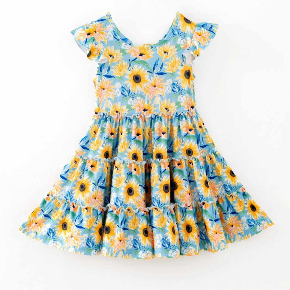 Sunny Days Sunflower Tiered Twirl Dress A Touch of Magnolia Boutique
