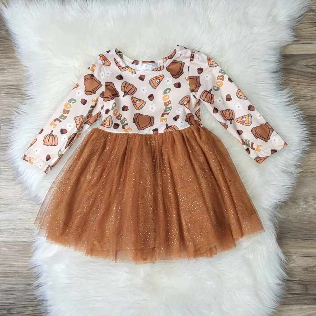 Thanksgiving Themed Sparkling Tulle Dress  A Touch of Magnolia Boutique   