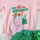 Baby girl Christmas set "'Tis the Season" onesie and tulle skirt set.