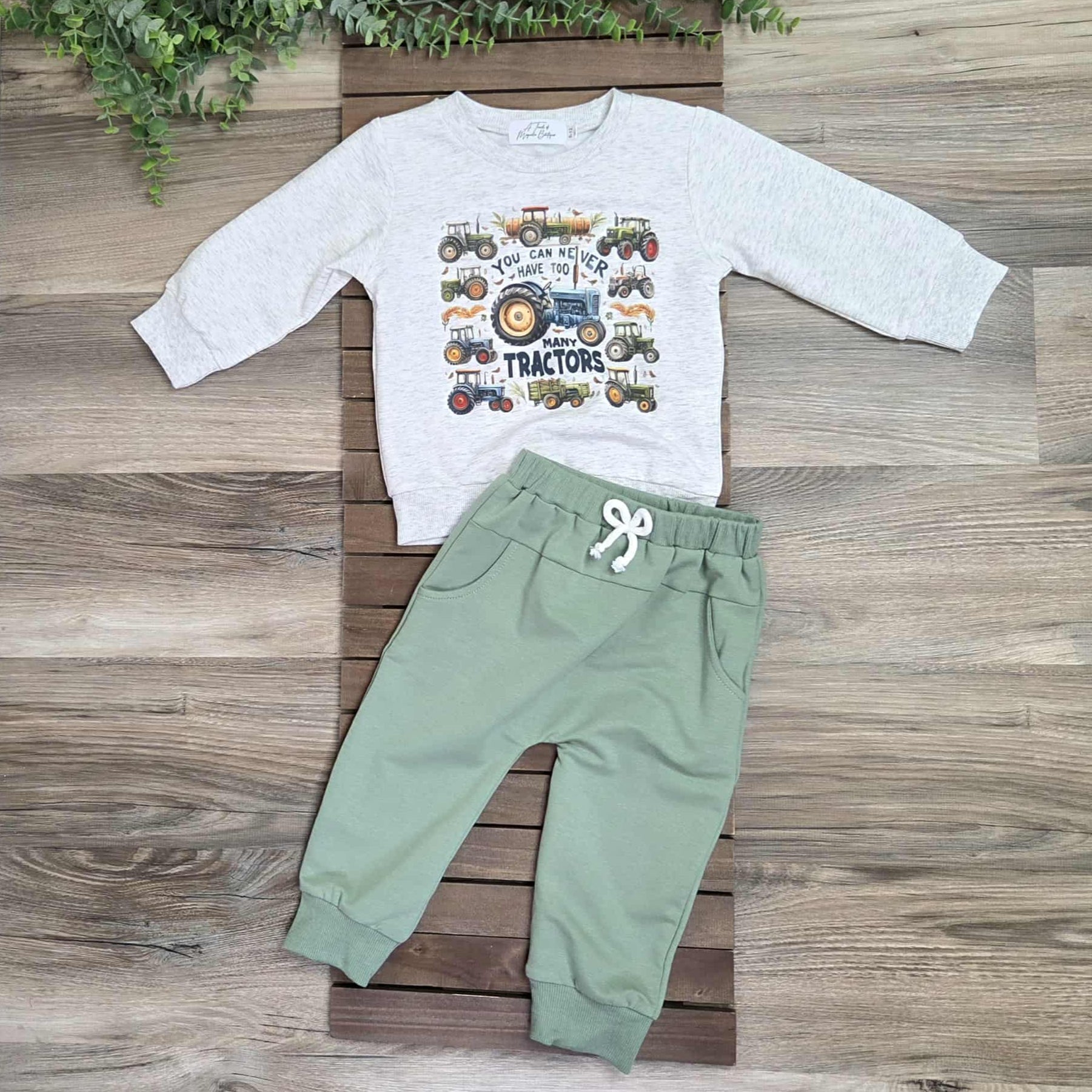 Never Too Many Tractors Jogger Set- Baby & Toddler Boys A Touch of Magnolia Boutique
