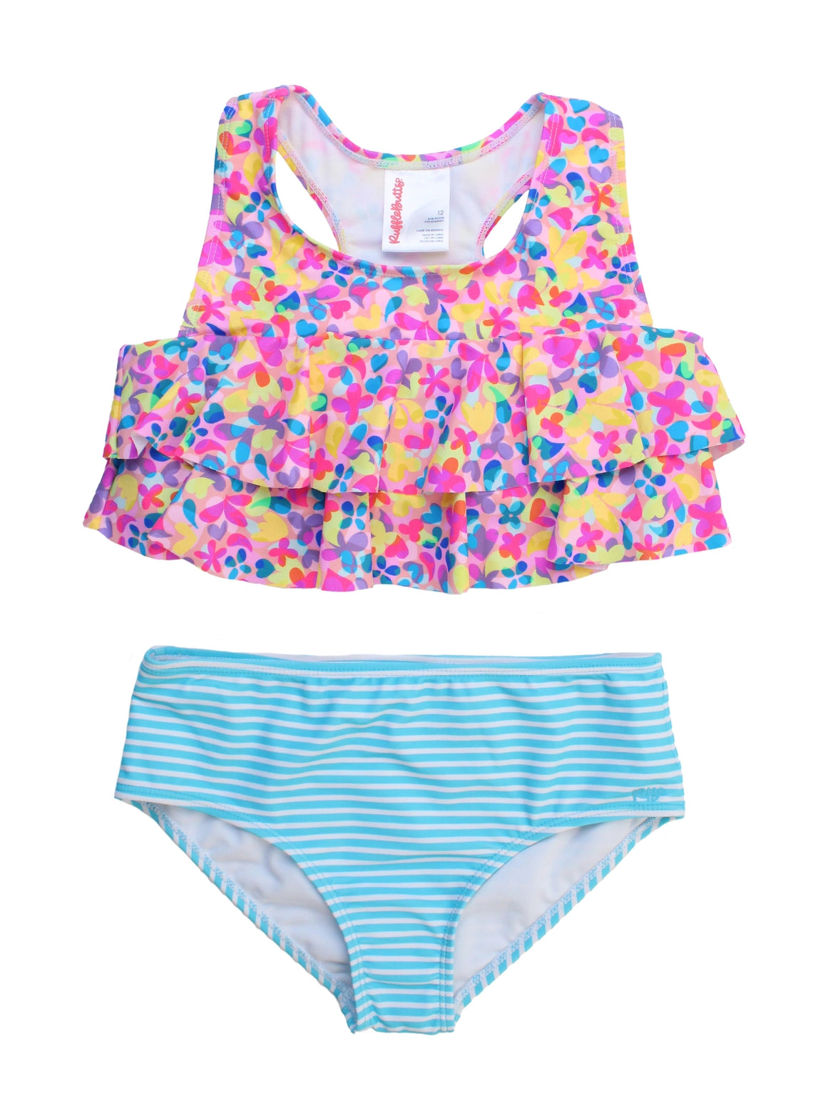 Tween Girls Vibrant Neon Flounce Bikini 2-Piece Swimsuit A Touch of Magnolia Boutique