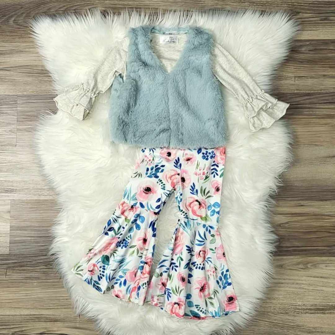 Cozy Vest, Top and Floral Bell Set  A Touch of Magnolia Boutique   